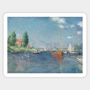 Red Boats, Argenteuil by Claude Monet Sticker